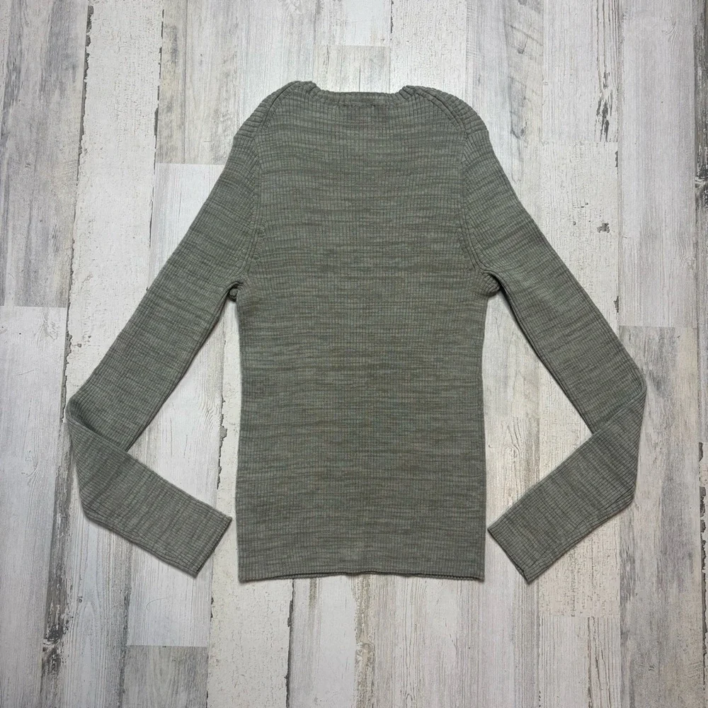 Vince Olive Ribbed Knit Sweater Size XL - Picture 5 of 5